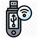 Usb Drive Data Storage Wifi Signal Icon