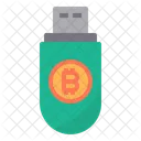 Digital Key Money Bitcoin Cryptocurrency Usb Pendrive Icon