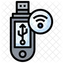 USB Laufwerk Datenspeicher WLAN Signal Symbol