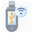 USB Laufwerk Datenspeicher WLAN Signal Symbol