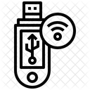 USB Laufwerk Datenspeicher WLAN Signal Symbol