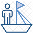 User Businessman Boat Icon