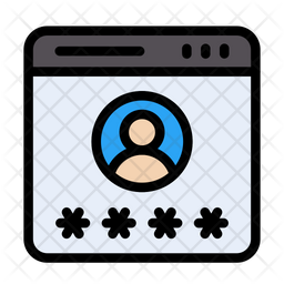 User Password Icon - Download in Colored Outline Style