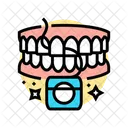 Uso De Hilo Dental Cuidado Bucal Icon
