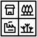 Uso De La Coexistencia Asignar Zona Destruir Bosque Icono