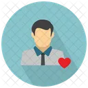 Usuario Masculino Com Coracao Icon
