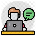 Usuario De Portatil Autonomo Usuario En Linea Icono
