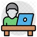 Usuario De Portatil Autonomo Usuario En Linea Icono