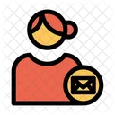 Courrier Utilisateur Courrier De Profil Profil Feminin Icon