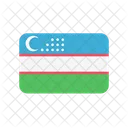 Uzbekistan Uz Flag Country Icon