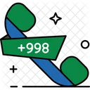 Uzbekistn Country Code Phone Code Icon