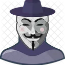 V Mask Smile Icon