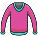 Rundhals V Ausschnitt Pullover Symbol