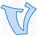 V Alphabet Text Icon