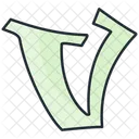 V Sign English Letter Icon
