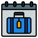 Vacation Luggage Travel Holiday Event Calendar Date Icon