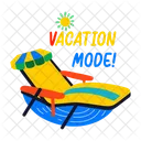 Vacation Mode Beach Chair Sunbed Icon