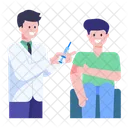 Patient Injection Syringe Patient And Doctor Icon