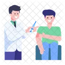 Patient Injection Syringe Patient And Doctor Icon