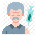 Vaccination old man  Icon