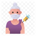 Vacinacao De Mulher Mais Velha Mulher Idosa Icon
