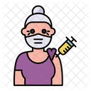 Vacinação de mulher idosa  Icon