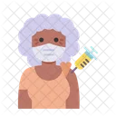 Vacinação de mulher idosa  Icon