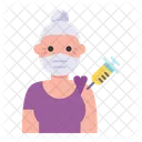 Vacinação de mulher idosa  Icon