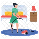 Vacuum Cleaning Cleaning Female Maid Icon