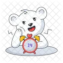 Valentine Alarm Bear Waiting Cute Bear Icon