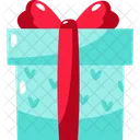 Valentine Blue Gift  Icon