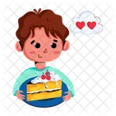Valentine Boy Love Thought Valentine Cake 아이콘