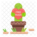 Valentine Cactus Cactus Hug Free Hugs Icône