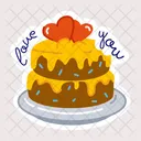 Love You Valentine Cake Valentine Dessert Icon