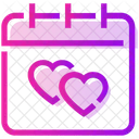 Valentine Day Calendar Heart Icon