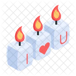 Valentine Candles  Icon
