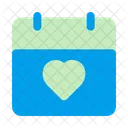 Valentine Day Calendar Time And Date Icon