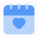 Valentine Day Calendar Time And Date Icon