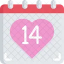 Valentines Calendar Date February Icon