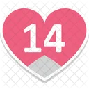 14 February Dating Heart Calendar Icon