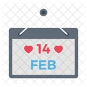 Valentine Date Calendar Icon