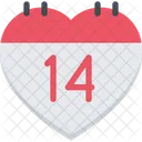 Valentine Day Calendar Date Icon