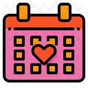 Valentine Day Calendar Wedding Day Icon