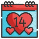 Valentine Day Calendar Love Icon