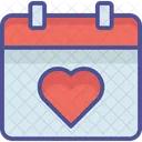 Valentine Day Heart Calendar Date Icon