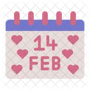 Valentine Day Calendar Date Icon