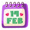 Valentine Day Reminder Daybook Datebook Icon