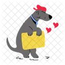 Cute Puppy Dog Holding Puppy Holding Icon