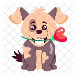 Valentine Dog  Icon