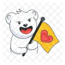Valentine Flag Love Flag Bear Flag Icon